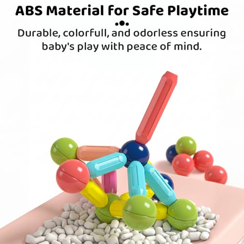 Image of StarAndDaisy Magnetic Sticks Building Blocks for Baby & Infant / Kids Toys for Boys Age 3+ , Educational Stem Learning Magnet Stick / Magnetic Balls and Rods Set Educational Magnet Building Blocks