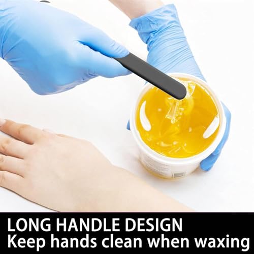 Image of 2pc silicone wax applicator Non-stick Waxing Applicator Hair Removal Sticks Applicator Spatula Reusable Hard Wax Scraper for Home Salon Body Use (2pc black)