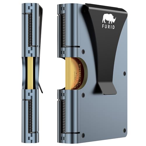 Card Wallet for Men Slim Minimalist: Metal Wallets with Money Clip - Rfid Thin Front Pocket Credit Card Holder - Gift for Men Husband Father at Anniversay Brithday