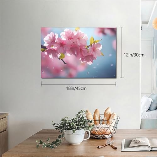 Impression fleurs de cerisier sur toile d'art 30x45cm