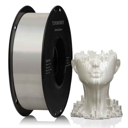 Image of PLA Filament 1.75mm, TINMORRY 3D Printer Filament, 1kg (2.2lbs), Compatible with Bambu FDM 3D Printer, Silk White