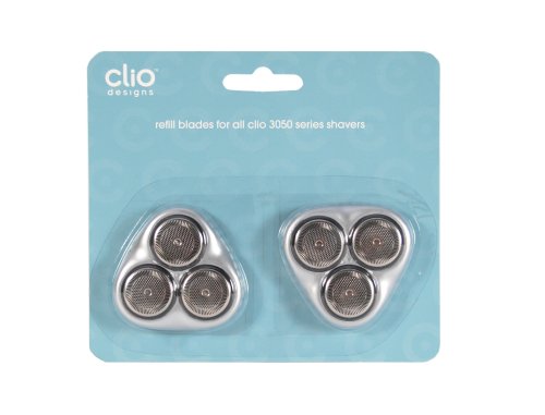 Clio Designs Refill Blades for all Clio 3050 Series Shavers (2 Packs of 2): retailer-supplied image