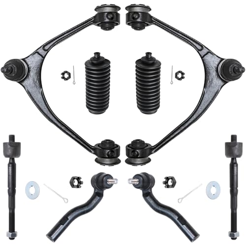 Image of Detroit Axle - 8pc Front End Suspension Kit for 2002-2010 Lexus SC430, 2003 2004 2005 2006 2007 2008 2009 2 Upper Control Arms w /Ball Joint 4 Outer Inner Tie Rods 2 Boots Replacement