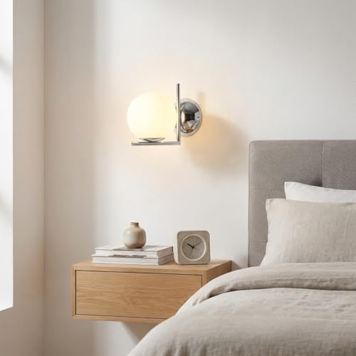 Aplique de pared bola de cristal blanco y lámpara interior vintage E27 5
