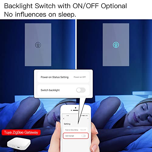 Moes Zigbee Smart Light Dimmer Switch 1 Gang Independent Control, Tuya Zigbee Hub Required, Smart Life/Tuya App Control Compatible With Alexa Google Voice Assistants, White #TOP4