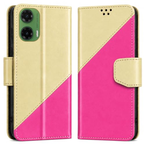 Image of SBMS Flip Cover for Motorola Moto G35 5G Back Cover Case with Magnatic Closure | Inbuilt Stand | Card & Money Pocket (MultiPink)