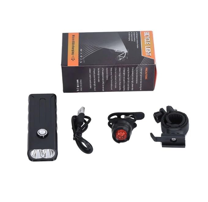 ECOTRIC Bicycle Light 1200mAh 360 Degree Rotatable Front & Rear Light Waterproof Rechargeable