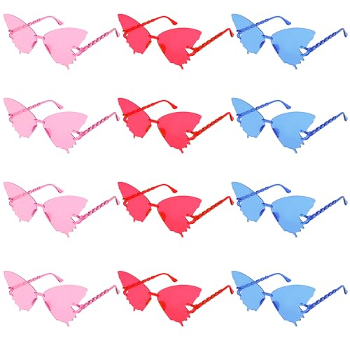 Sunglasses Butterfly, Rimless Butterfly Sunglasses, Adult Party Favors, for Daily, Bachelorette, Wedding, Vacation