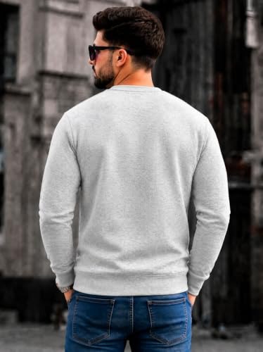 Image of Mack Jonney Men's Solid Winter Sweatshirt|Soft Fleece Fabric Full Sleeve Round Neck Sweatshirt|Stylish Casual Wear for Men-mj-281