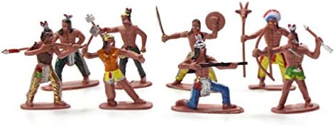 Totority Indians Action Figure Model Playset: 13pcs Native American Figures Decoration Wild West Cowboys Adornments for Kids Children School Project