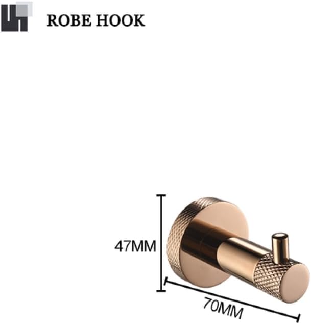 Rose Gold Wall Mount Shelf Toilet Bath Hardware Paper Holder Towel Bar Rack Rail Rod Robe Hook Hanger Bathroom Accessories Set,Robe Hook
