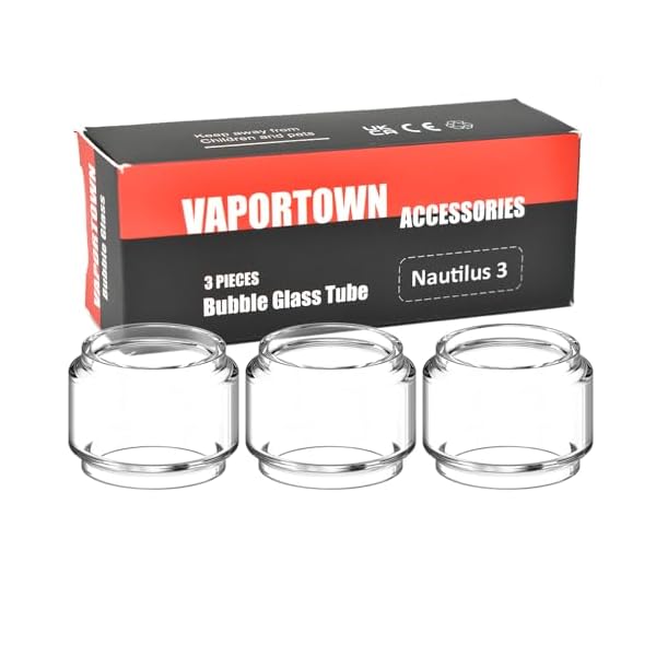 Vaportown Ersatzglas kompatibel mit Aspire Nautilus 3 Verdampfer Glas Bulb Pyrex Ersatz für Aspire Zelos 3 Kit Bubble Glass Tank (3 Stück)