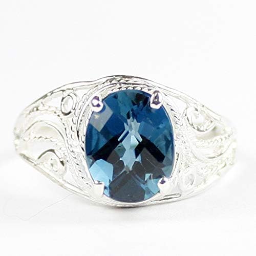 LONDON BLUE TOPAZ Sterling Silver Ladies Ring •SR083 - Image 3