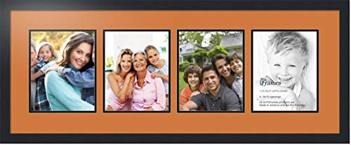 ArtToFrames Collage Photo Frame Double Mat with 4-8x10 Openings with Satin Black Frame and Octoberfest mat.