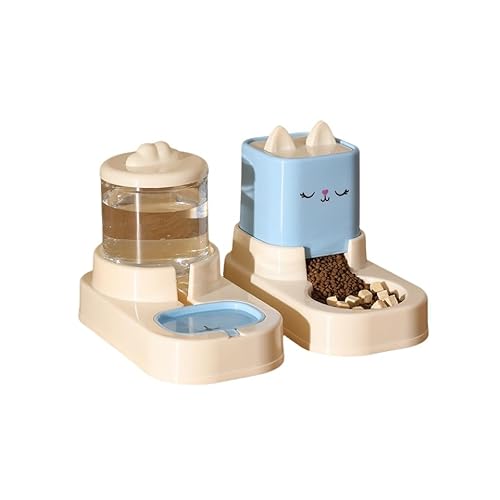 自動給餌器 餌やり 自動給水器 猫 犬 重力式 電源不要 1.8L給水器+2.2L給餌器セット 多頭飼い 清潔 便利 水洗い可能 中小型犬用 お掃除簡単 ペット用 自動えさやり器 自動餌やり機 自動餌 エサ入れ 清潔便利 ペット用品 犬猫兼用 (ブルー)