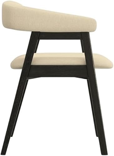 Miniatura 4 de Alpine Furniture Cove - Juego de 2 sillas de comedor vintage negras con respaldo curvo, marco de madera de goma maciza, estilo moderno para cocina