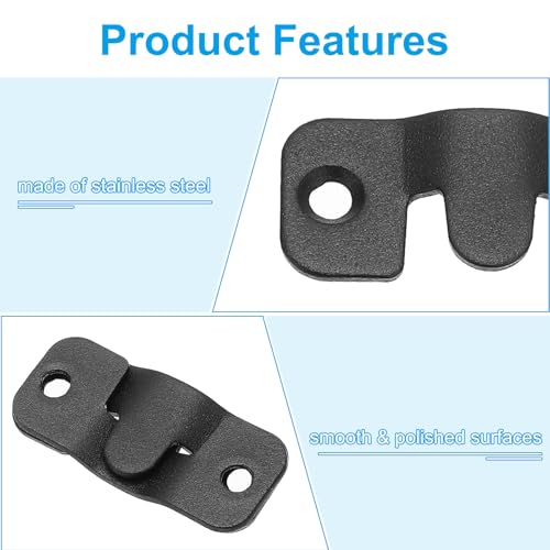 Image of PATIKIL 4 Pairs Flush Mount Bracket 43x19mm, Interlocking Hang Buckles, Black