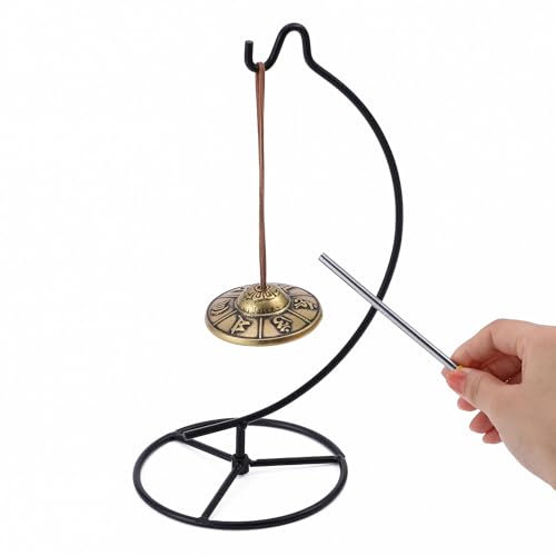Homelavie Tingsha Chime Bells 2.5 Table Healing Bell with Striker Tibetan Finger Cymbals for Spiritual Healing Mindfulness Meditation Yoga Buddhist Relaxation(Om Mane Padme Hum Symbols Embossed)