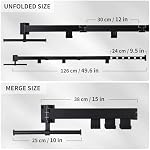 Drying Rack Clothes Wall Mounted,Clothing Rack with Foldable Features(Tri-Fold),Hockey Drying Rack,Wall Mounted Drying Rack for Laundry Balcony Bathroom (Black) | Extendable Clothes Rail, Space Saving Aluminium Wall Clothes Dryer for Balcony, Bathroo