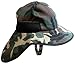 N'ice Caps Boys Wide Brim Flapper Hat with Side Mesh Ventilation (2-3yrs, green camo print)