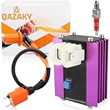 QAZAKY 6 Pins Adjustable CDI Ignition Coil Spark Plug for 50cc-90cc 110cc 125cc 150cc Motorcycle ATV Quad Scooter Go Kart Cart Moped Chopper Buggy Pit Dirt Racing Bike Chinese 139QMB 152QMI 157QMJ