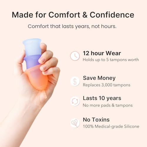 Image of Lena Soft & Sensitive Ultra-Soft Menstrual Cups 2-Pack Set (Small) Medical-Grade Silicone Period Cups for Women, Beginner-Friendly, 12-Hour Leak-Free Comfort & Feminine Care