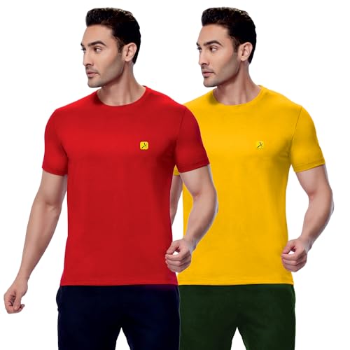 Image of AMUL COMFY Men's Cotton Plain Round Neck Half Sleeve Casual T-Shirts