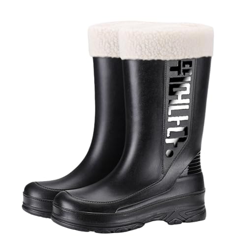 Bottes mi-mollet étanches et isolantes en caoutchouc style coréen