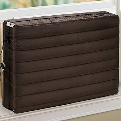 FORSPARK Indoor Air Conditioner Cover, AC Covers for Inside with Free Drawstring, 17 x 13 x 3.5 inches (L x H x D) -Brown Cover