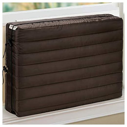 FORSPARK Indoor Air Conditioner Cover, AC Covers for Inside with Free Drawstring, 28 x 20 x 3.5 inches (L x H x D) -Brown
