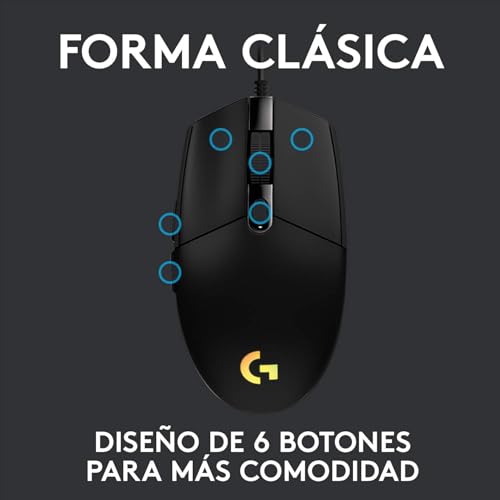 Miniatura 2 de Logitech G213 Prodigy Teclado Gaming, RGB Lightsync, Disposición QWERTY ES - Negro + G203 Lightsync Ratón Gaming, 6 Botones Programables, Ultra-Ligero- Negro