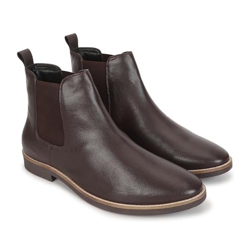 Image of YOHO Comfortable Boots For Men | Extra Cushioned Foot Bed And Skin Friendly Ankle Boot With Low Heels | PU Finish Material | Trendy, Stylish & Casual Boots | Winter, Snow & Holiday Outings