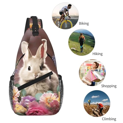 Mochila tipo bandolera para mujeres y hombres, diseño flores de Pascua miniatura 6