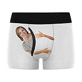 INTERESTPRINT Custom Men's Print Boxer Briefs with Photo Face, Your Photo on Personalized Underwear with Picture for Men Discover a Secret White L