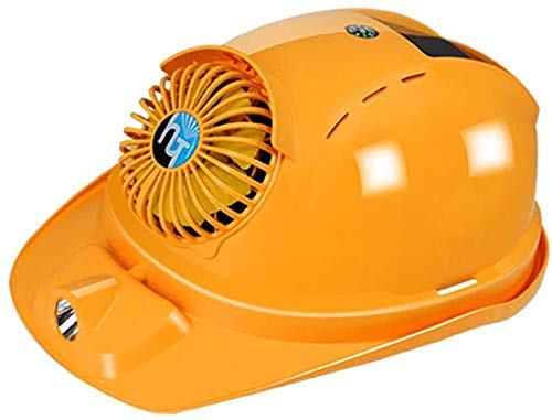 Hardhat Solar Powered Cooling Fan Safety Helmet Work Cap Head Protect,USB Output,4000mAh Built-in Battery