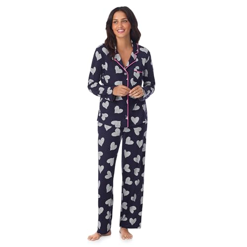 Image of Cuddl Duds Long Sleeve Button Up Matching Pajamas 2 Piece PJs Set for Women
