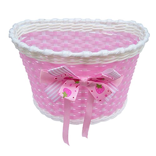 TOPCABIN Bike Basket for Girls and Boys Kid's Bicycle Basket Bike Front Basket Bicycle Cycling Children Kids Girls (Pink)