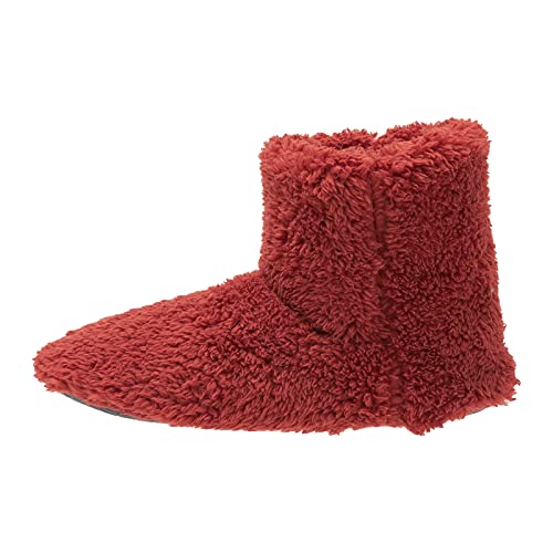 Mianshe AM027REDM Women'S And Men'S Booties Slippers Socks Memory Foam House Shoes Indoor Soft Sole Red 6-8 Women/4-6 Men thumb #4