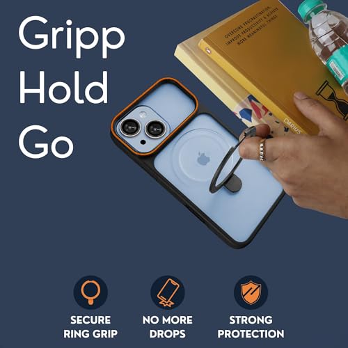 Image of AIBEX Protective OStand Case Compatible for Apple iPhone 15 MagSafe Compatible | Slim Shockproof Back Cover with Camera Lens Protection, Strong Magnetic Support & Anti-Slip Grip | Military Grade