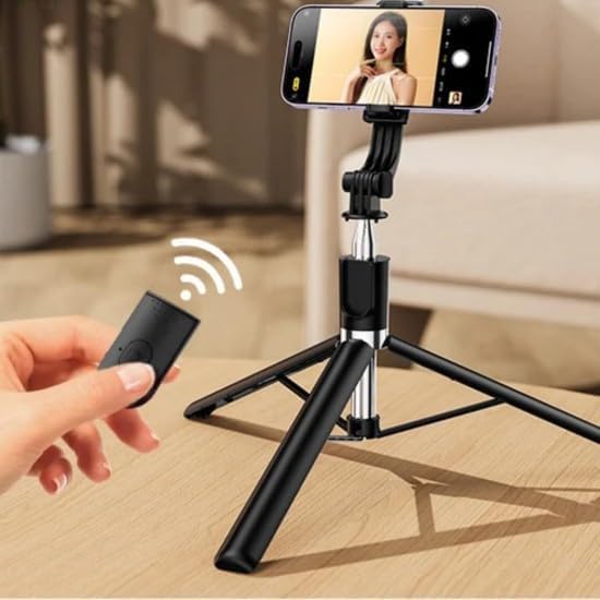 Image of Extendable Selfie Sticks with Wireless Remote 3-in-1 Multifunctional Selfie Stick with Tripod Stand Compatible with iPhone 17 16 15 14 13 12 11 Pro Xs Max Xr X, All Smartphone (169 CM)