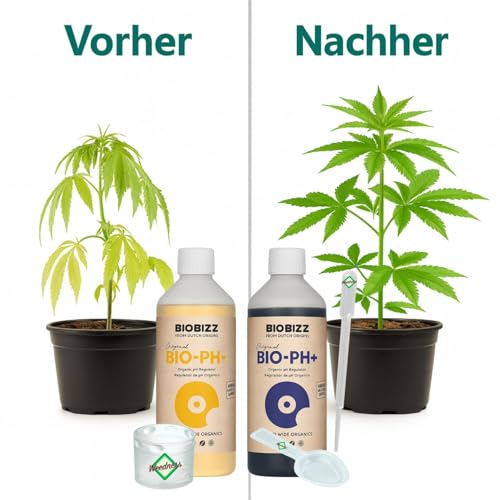 Weedness BioBizz pH+ Plus 250 ml + pH- Minus 250 ml Flüssig - ph-senker Heber Dünger Pflanzen Grow Anbau Indoor Down Granulat Tomaten Rasen Orchideen