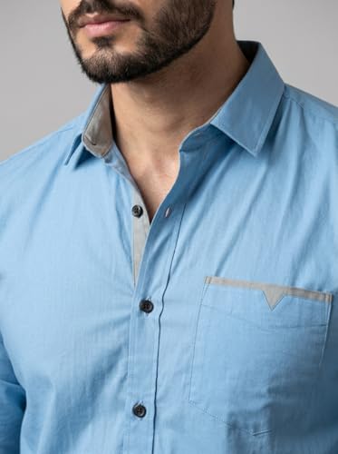 Image of Amazon Brand - INKAST Cotton Shirt for Men | Regular Fit Full Sleeve Casual Shirt | Stylish Formal Office Wear Shirts for Men | Soft Comfortable Breathable Cotton Fabric | Fashionable Office Wear