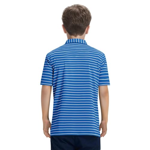 M MAELREG Boys Polo Shirt Short Sleeve Performance Moisture Wicking Dry fit Casual Striped Golf Shirts for Boys3