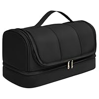 Noldena Hänge Haartrocknertasche, kompatibel mit Dyson Airwrap und Shark FlexStyle, Wasserabweisende Organizer Tasche mit Trennwand, Reise Kosmetiktasche, Geschenk für Frauen, Schwarz