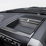 BETTERHUMZ Car Dashboard Storage Box Cover Frame Trim Compatible with Ford F150 Raptor 2015-2020 Carbon Fiber Center Console Sticker Interior Moulding Accessories (Black)