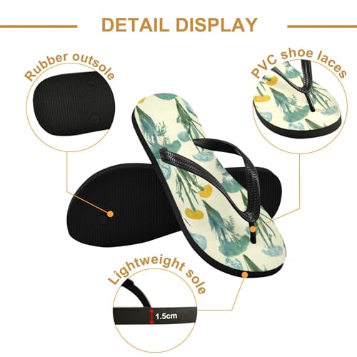 Burbuja Botanicals Flip Flops for Women Men, Soft Thong Sandals Rubber Slippers for Pool Beach Essentials3