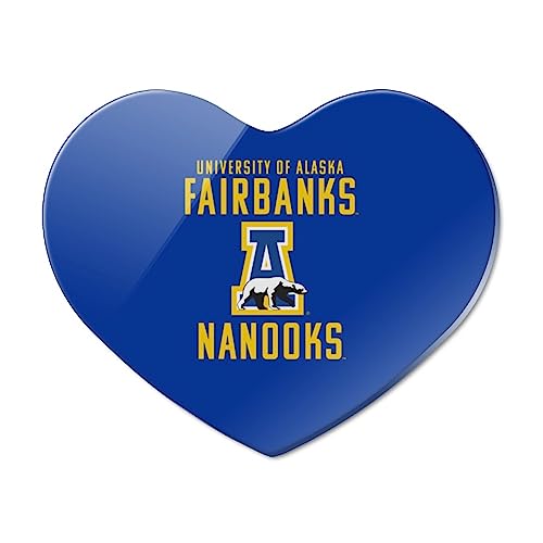 University of Alaska, Fairbanks Nanooks Logo Heart Acrylic Fridge Refrigerator Magnet