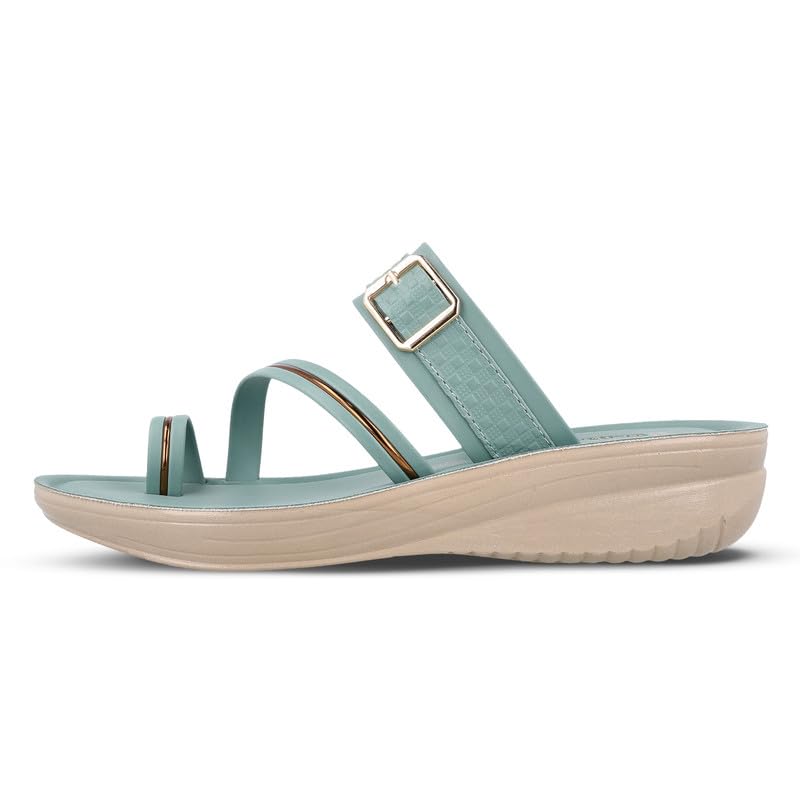 Image of WALKAROO Women's Comfort Toe-Post Sandals |Cushioned Sole, Adjustable Buckle Strap, Soft Footbed, Lightweight PU Sole |Comfortable for Walking,Travel,Office & all day use WLR72032