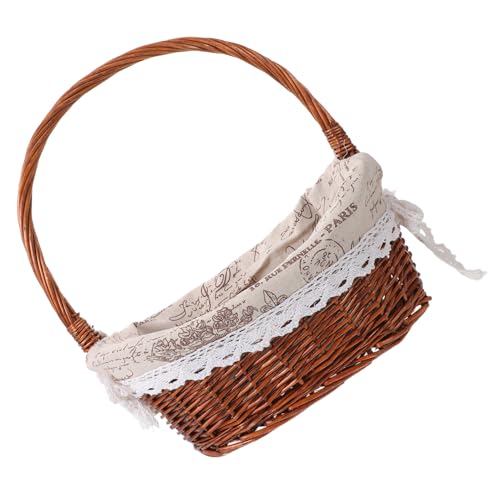 HIAKDOFT Panier Tressé Rotin Naturel avec Poignées Panier de Récolte Polyvalent pour Pique-niques Automne pour Cuisine et Marché Aux Fleurs pour Garçon Fille et Sorties Plein Air