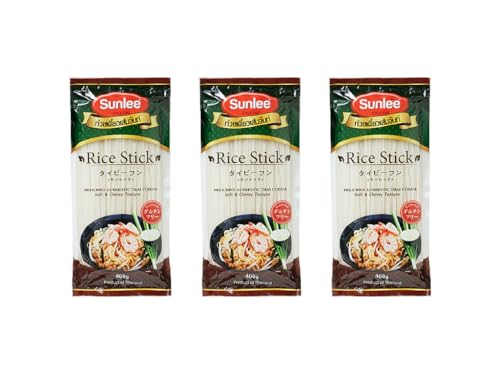 Sunlee �^�C�r�[�t�� �Z�����b�N Rice Stick ���C�X�X�e�B�b�N �O���e���t���[ ���Y���^�C GLUTEN-FREE Product of Thailand �r�[�t�� �p�b�^�C �^�C���Ă����� �_�˕��Y 400g×3��